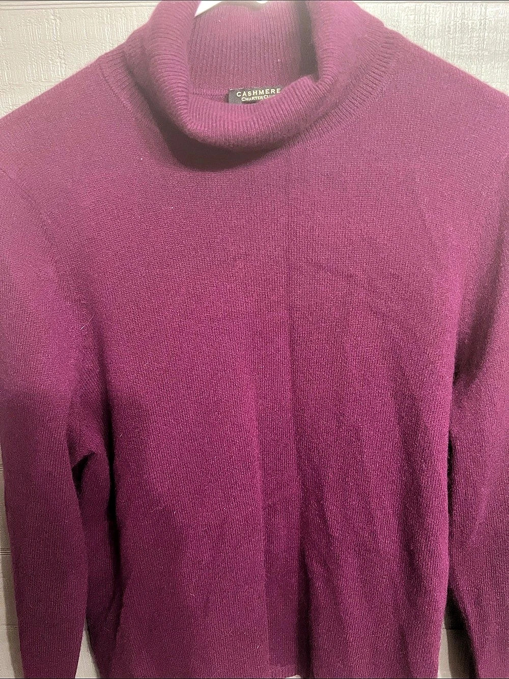 Cashmere Charter Club Cashmere Cowl Neck Sweater Purple XL - Picture 1 of 6